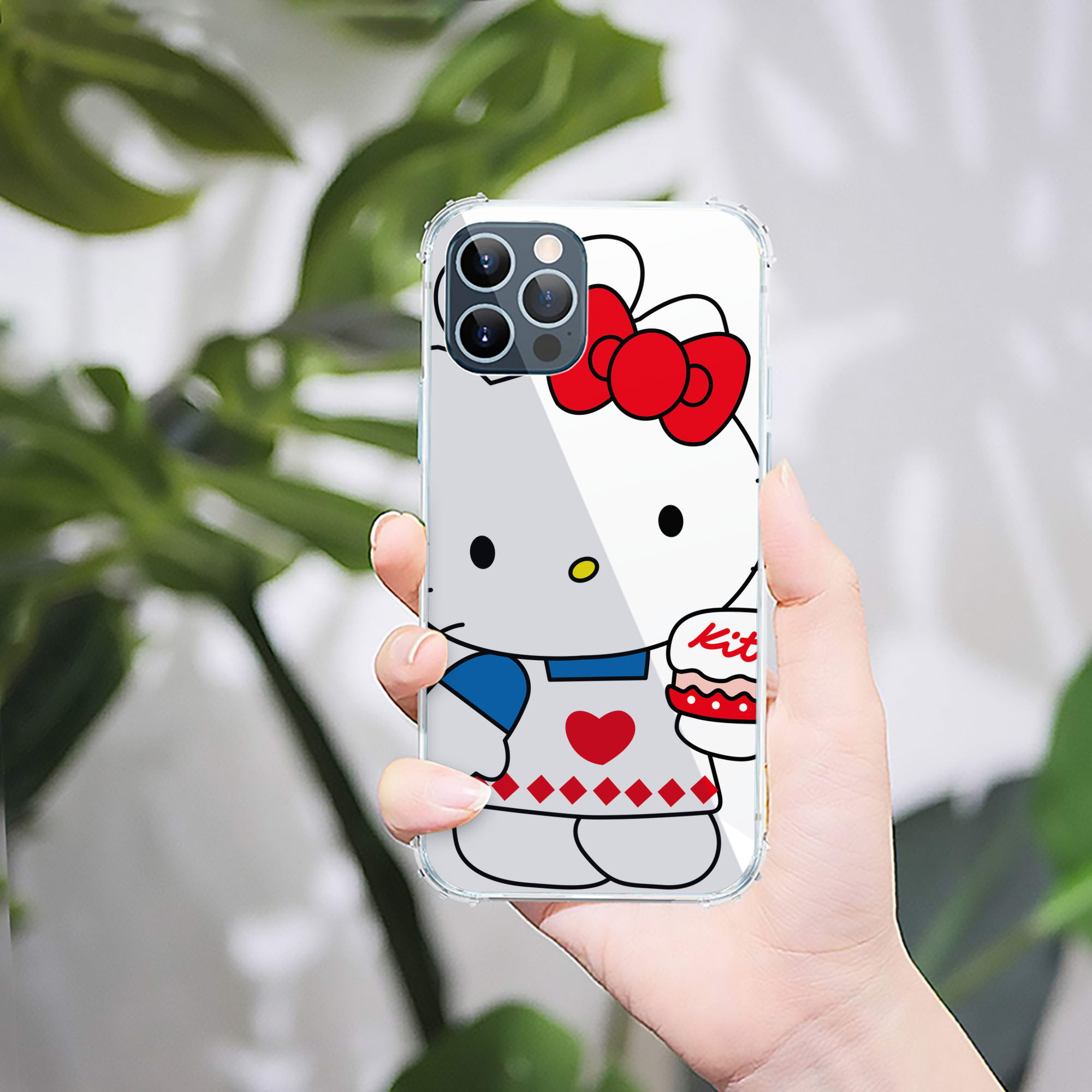 （画像用） Hello Kitty ハローキティ 【iPhone 12シリーズ対応】透明スマホケース（クリアソフトケース）